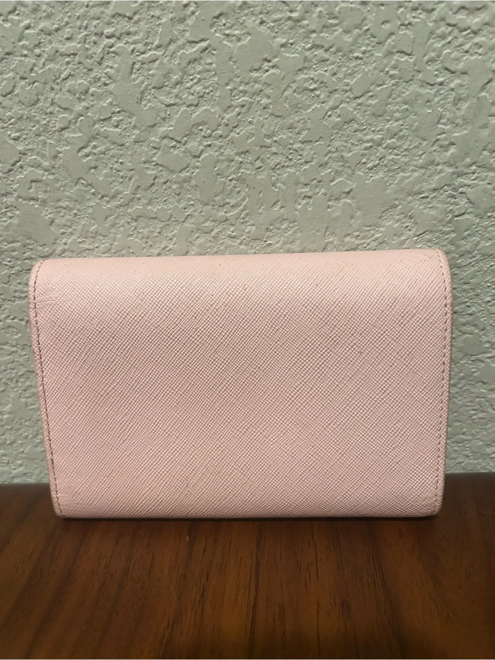 MCM Pink Leather Bow Trifold Wallet